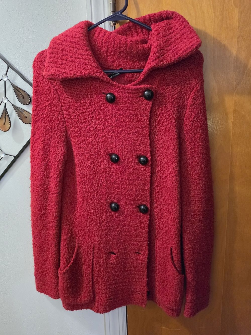 Victorias Secret Red Bouclé Double-Breasted Women's Coat Size M